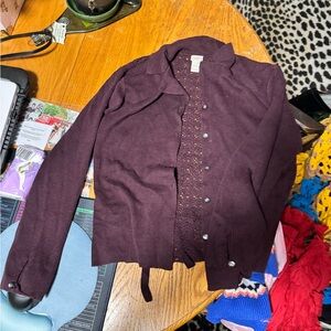 J. Jill Purple Women's Cardigan Sweater